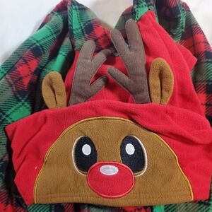 PJ's & Presents Rudolph Christmas One Piece Women Sz XL Fleece Soft Cozy